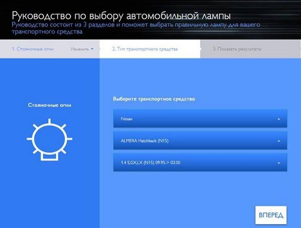 Как подобрать лампы по авто